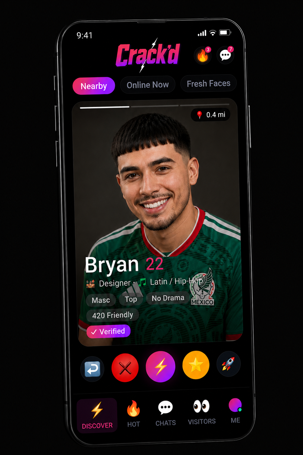 Crack'd profile view